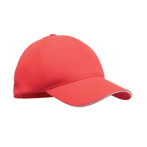 Czapka z daszkiem 5-panelowa Bialy/Czerwony MO2345-35 