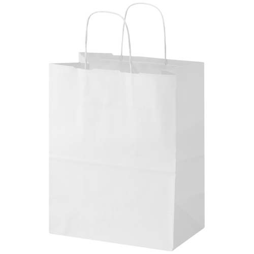 Kraft torba papierowa 80–90 g/m2 ze skręcanymi uchwytami — 25 x 15 x 32 cm Biały 1PQ01301 (2)