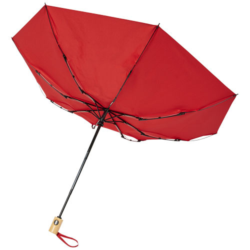 Składany, automatycznie otwierany/zamykany parasol Bo 21” wykonany z plastiku PET z recyklingu Czerwony 10914304 (5)