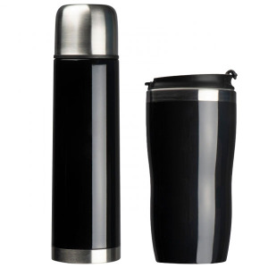 Zestaw termos 500 ml i kubek termiczny 450 ml SPLIT Czarny