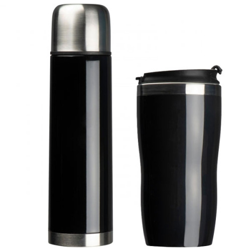 Zestaw termos 500 ml i kubek termiczny 450 ml SPLIT Czarny 269603 
