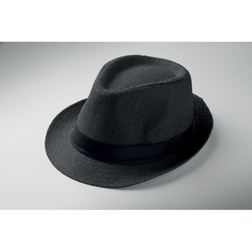 Papierowy kapelusz słomkowy Czarny MO2367-03 (2)