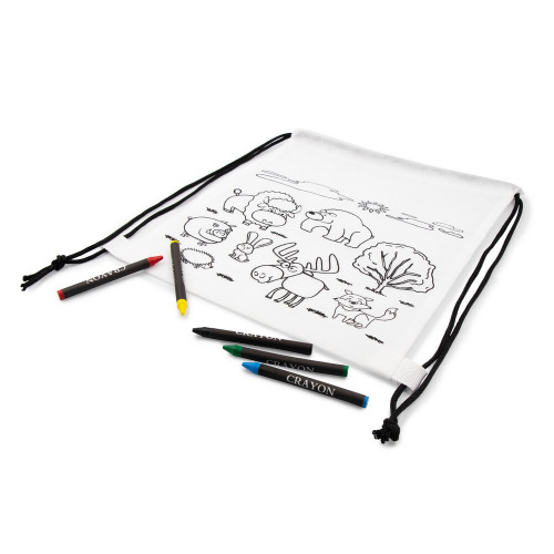 Worek ze sznurkiem do kolorowania, kredki | Brody Biały V0021-02 (5)
