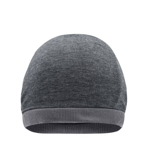 Dwukolorowa czapka beanie oversize - Grey Heather & Dark Grey