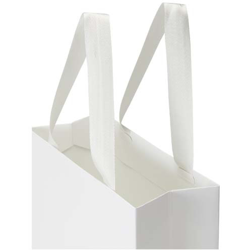 Torba papierowa Smartfold 210 g/m² z uchwytami ze wstążki i matowym laminowaniem – 24 x 10 x 32 cm Biały 1ZM01701 (3)