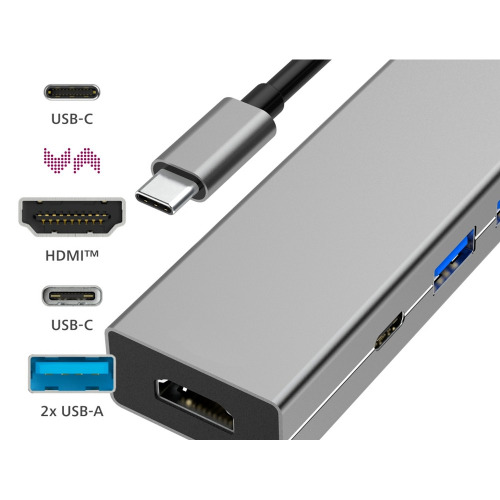 Hub USB, USB-C, HDMI Hama Szary VH070-19 (3)