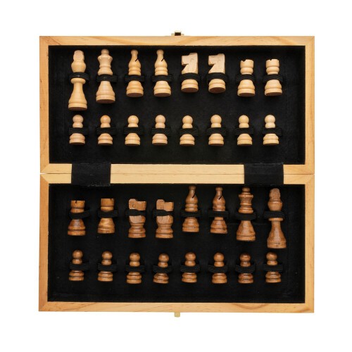 Drewniany zestaw do gry w szachy brązowy P940.129 (6)