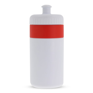 Bidon Sportowy Z Obwódka 500ml Biały / czerwony