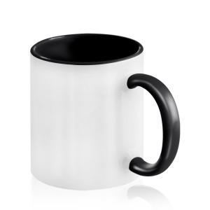 2-kolorowy kubek ceramiczny pod sublimację, 325 ml Czarny
