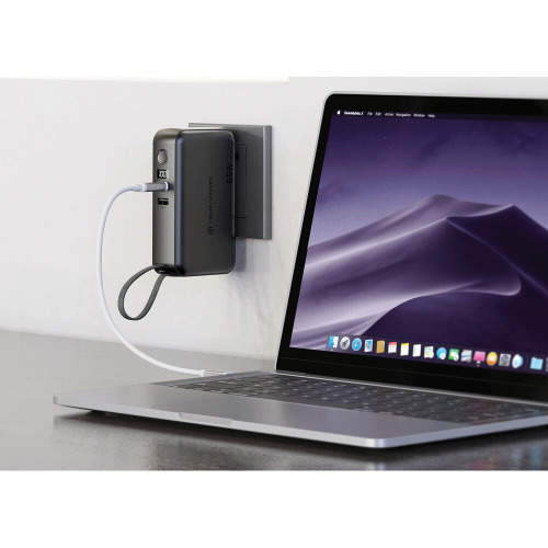 Ładowarka 2 w 1, power bank do laptopa 10000 mAh, 65W Eureka Czarny P301.9901 (16)