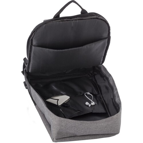 Plecak chroniący przed kieszonkowcami, przegroda na laptopa 15" czarny V0776-03 (8)