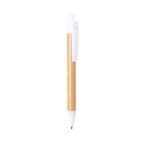 Bambusowy długopis biały V1992-02 