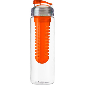 Bidon, butelka sportowa 650 ml z pojemnikiem na lód lub owoce pomarańczowy
