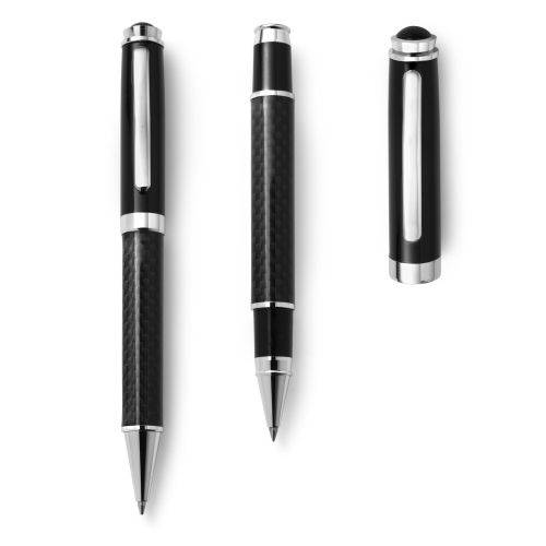 Zestaw piśmienny, długopis i pióro kulkowe czarny V1066-03 (1)