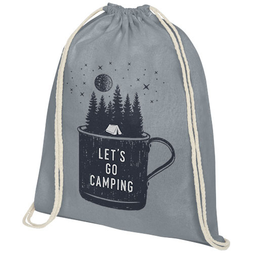 Plecak Oregon wykonany z bawełny o gramaturze 140 g/m² ze sznurkiem ściągającym Szary 12057582 (1)