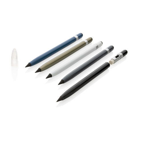 Aluminiowy ołówek z gumką biały P611.123 (6)