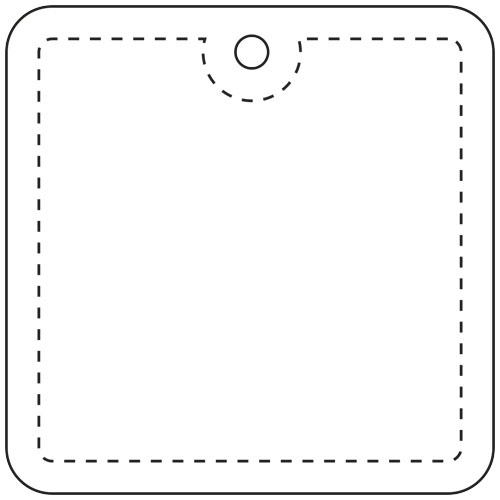 RFX™ reflective odblaskowa zawieszka z PVC, kwadrat Biały 1PR12401 (3)