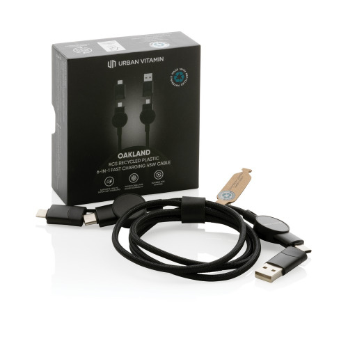 Kabel do ładowania 6 w 1 45W Urban Vitamin Oakland Czarny P302.701 (7)