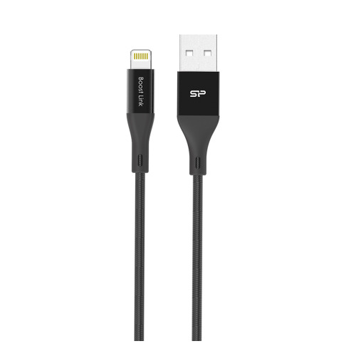 Nylonowy kabel do transferu danych LK30 Lightning Quick Charge 3.0 Czarny EG 818503 