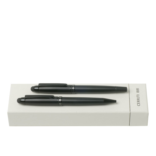 Zestaw długopis NSS8634 PAD MATTE BLACK + pióro kulkowe NSS8635 PAD MATTE BLACK czarny NPBR863 