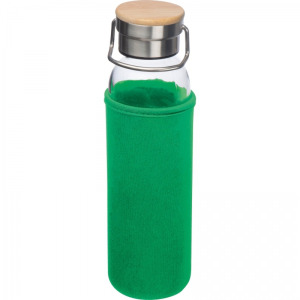 Butelka szklana z pokrowcem 600 ml RAMONA Zielony