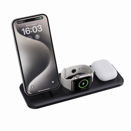 Ładowarka bezprzewodowa 3 w 1, 15W Urban Vitamin Torrance Czarny P309.5001 (1)