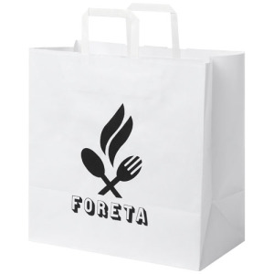 Torba z papieru Kraft z płaskimi uchwytami – 34 x 20 x 35 cm