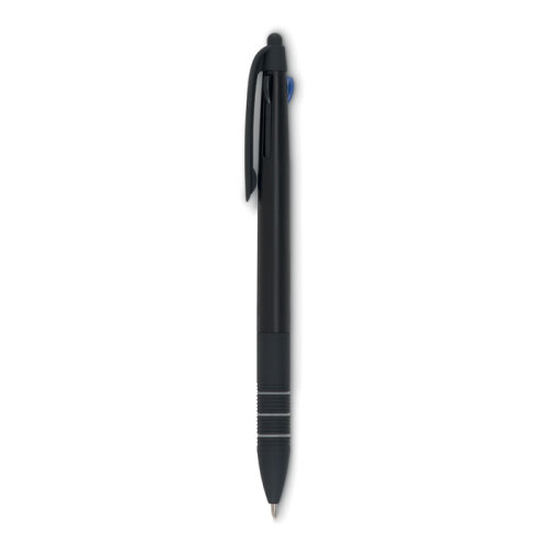 3-kolorowy długopis z rysikiem czarny MO8812-03 (2)