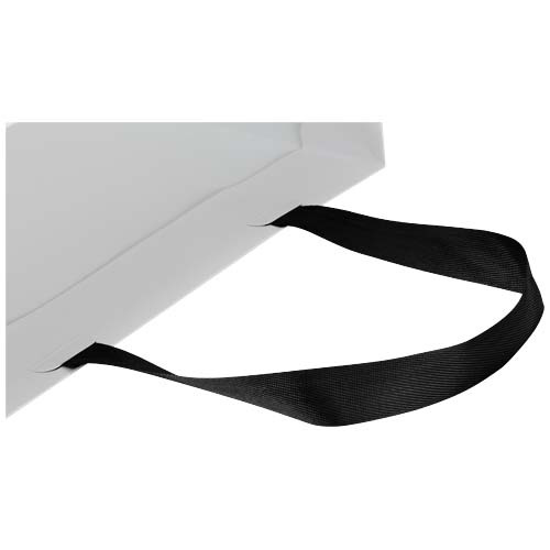 Torba papierowa Smartfold 210 g/m² z uchwytami ze wstążki i matowym laminowaniem – 24 x 10 x 32 cm Czarny 1ZM01790 (4)