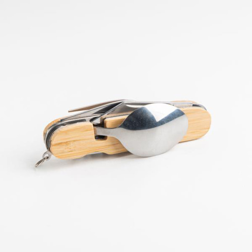 Bambusowy multitool ze sztućcami / Cutleroo Light Brown IP20022138 (3)