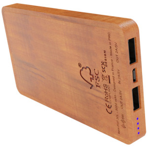 SCX.design P37 podświetlany, bezprzewodowy, drewniany powerbank 5000 mAh