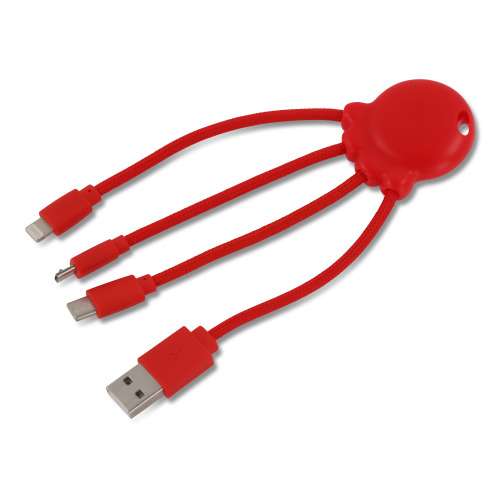 2087 | Xoopar Octopus Charging cable Czerwony LT41005-N0021 (3)