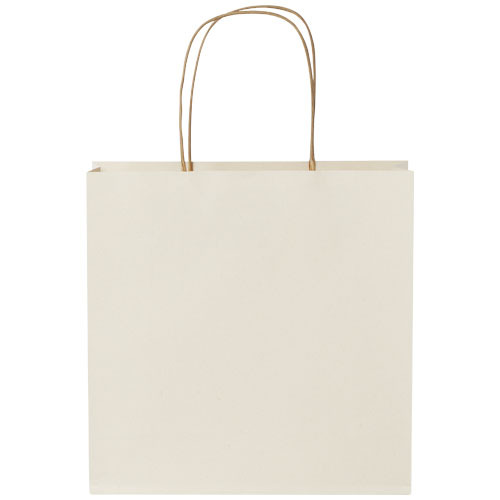 Torba papierowa z odpadów rolniczych ze skręcanymi uchwytami – 24 x 9 x 24 cm Złamana biel 1ZM00101 (2)
