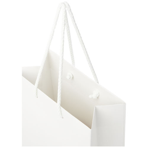 Ręcznie robiona torba z papieru integra z plastikowymi uchwytami – 18 x 9 x 23 cm Biały 1ZB00901 (5)