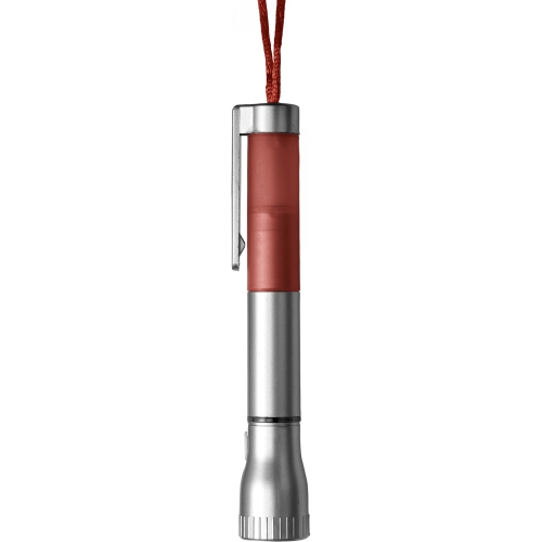 Latarka, długopis na sznurku czerwony V5538-05 (4)