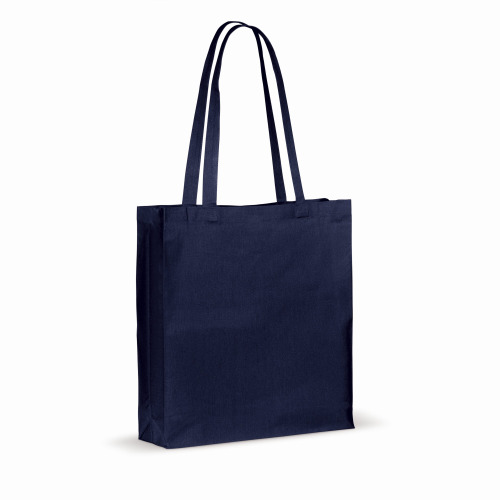 Torba z bawełny z recyklingu z dnem 140g/m² 38x10x42cm Ciemnoniebieski LT95242-N0010 