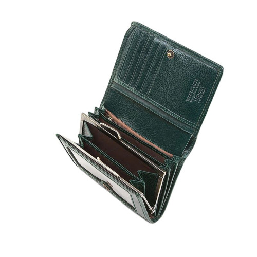 Damski portfel WITTCHEN ze skóry lakierowany średni Zielony WITT25-1-070 (1)