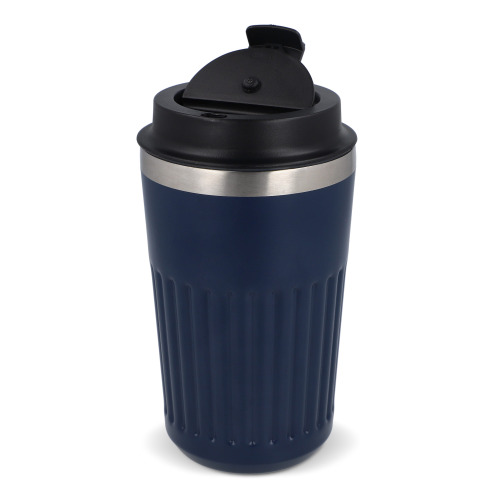 Termos na kawę ze stali nierdzewnej pochodzącej z recyklingu, 400 ml Ciemnoniebieski LT98698-N0010 (5)