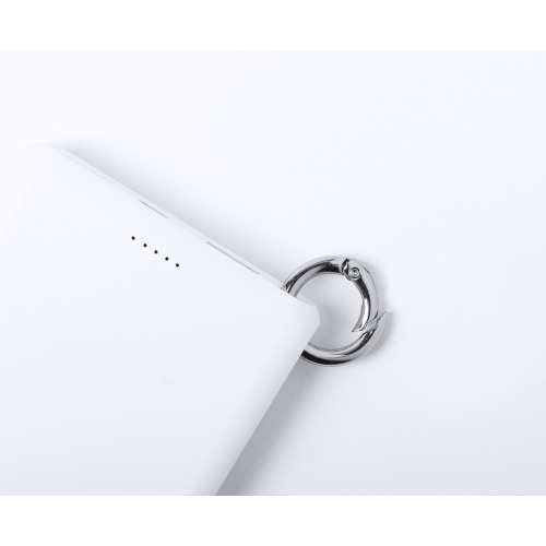 Bezprzewodowy power bank 5000 mAh, ładowarka bezprzewodowa 5W, brelok Biały V0306-02 (2)