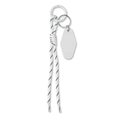 Brelok pleciony z tagiem Bialy MO3167-06 