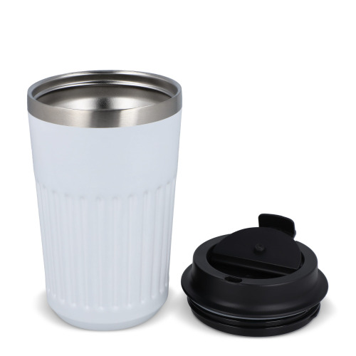 Termos na kawę ze stali nierdzewnej pochodzącej z recyklingu, 400 ml Biały LT98698-N0001 (5)