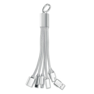 Brelok 3w1 kabel ładujący Srebrny