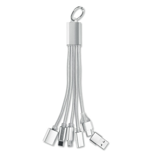 Brelok 3w1 kabel ładujący Srebrny MO3150-14 