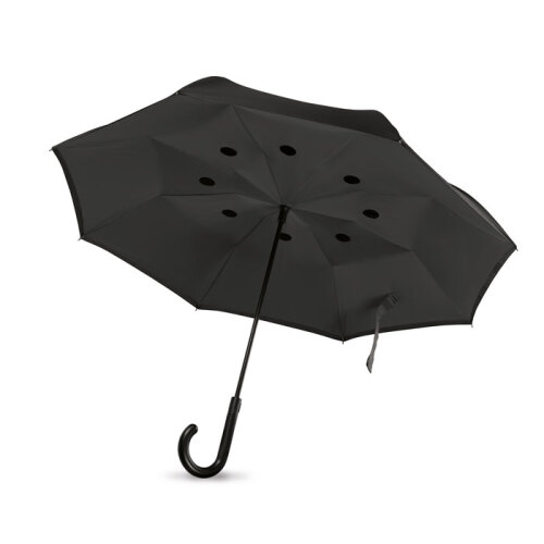 Odwrotnie otwierany parasol czarny MO9002-03 