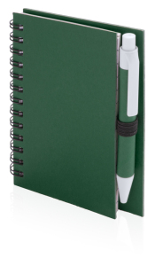 Notatnik z długopisem zielony