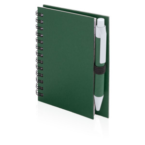 Notatnik z długopisem zielony