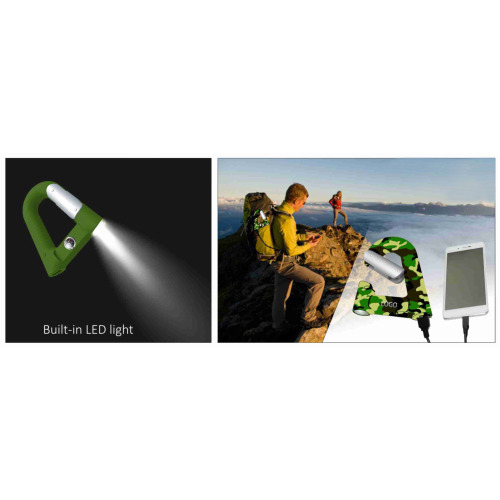 Power Bank z klamrą do paska, latarką i kompasem Zielony EG 019109 2600 (4)