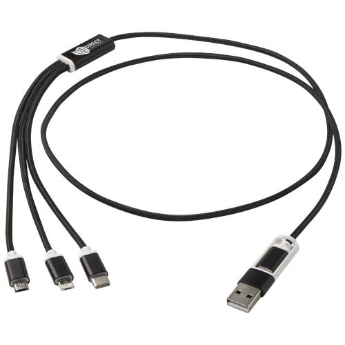 Versatile kabel do ładowania 5-1 z aluminium z recyklingu Czarny 12438690 (1)