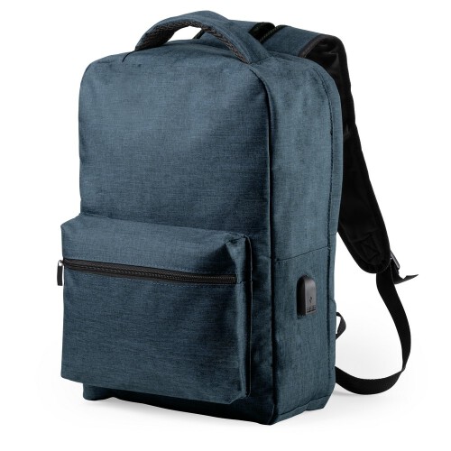 Plecak chroniący przed kieszonkowcami, przegroda na laptopa 15" i tablet 10", ochrona RFID granatowy V0767-04 