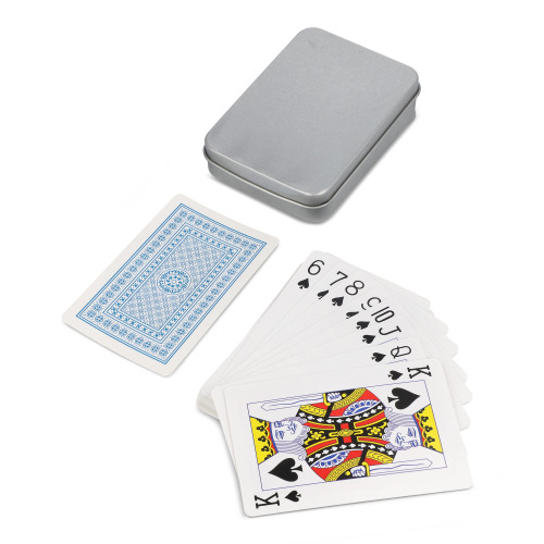 Karty do gry w blaszanym pudełku Srebrny / niebieski LT90790-N0511 (1)